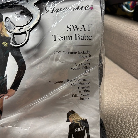 Leg Avenue SWAT babe Black Halloween Costume Bodysuit Medium - Picture 3 of 5